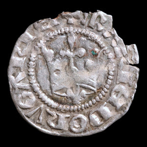 Hungary, Queen Maria, AR Denier - 1384 CE - Hungary