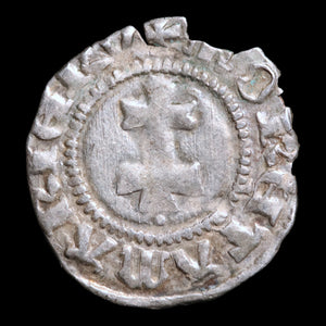 Hungary, Queen Maria, AR Denier - 1384 CE - Hungary