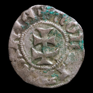 Hungary, Queen Maria, AR Denier - 1383 CE - Hungary