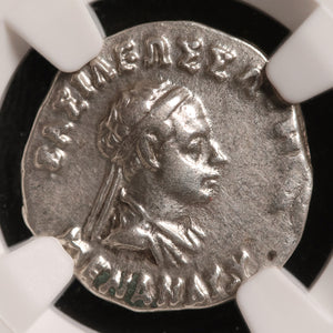 Greco-Bactria, King Menander, AR Drachm (Ch VF) - c. 165 to 130 BCE - NGC Certified