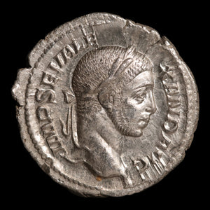 Rome, Emperor Severus Alexander, AR Denarius, Virtus (Deity of Bravery) - 228 to 231 CE - Roman Empire