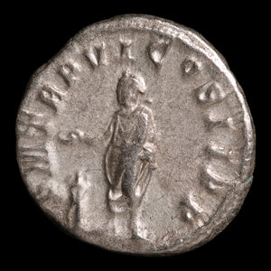 Rome, Emperor Severus Alexander, AR Denarius, Emperor Sacrificing With Patera - 227 CE - Roman Empire