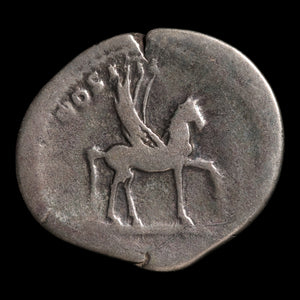 Rome, Emperor Domitian, AR Denarius, Pegasus Reverse - 76 to 77 CE - Roman Empire