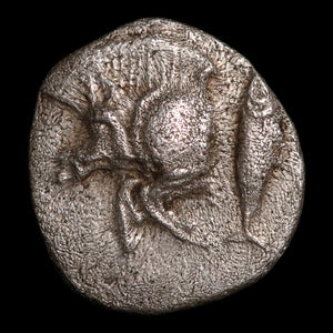 Mysia, City of Kyzikos, AR Hemiobol, Boar & Lion - c. 480 to 400 BCE - Greek World