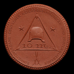 Weimar Germany, Brandenburg, 10 Marks, Porcelain Notgeld - 1921 - Germany