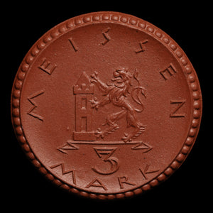Weimar Germany, Meissen, 3 Marks, Porcelain Notgeld - 1921 - Germany