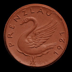 Weimar Germany, Prenzlau, 1/2 Marks, Porcelain Notgeld - 1921 - Germany