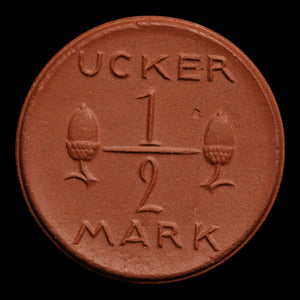 Weimar Germany, Prenzlau, 1/2 Marks, Porcelain Notgeld - 1921 - Germany