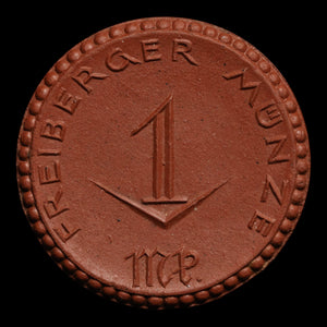 Weimar Germany, Freiberg, 1 Mark, Porcelain Notgeld - 1921 - Germany