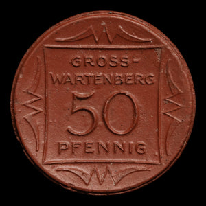 Weimar Germany, Gross-Wartenberg, 50 Pfennigs, Porcelain Notgeld - 1921 - Germany