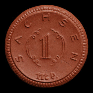 Weimar Germany, Sachsen, 1 Mark, Porcelain Notgeld - 1921 - Germany