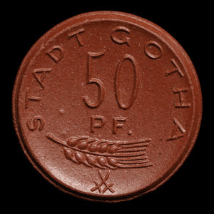 Weimar Germany, Gotha, 50 Pfennigs, Porcelain Notgeld - 1921 - Germany
