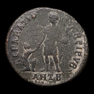 Rome, Emperor Valentinian II, AE Unit, Emperor Holding Victory Reverse - 378 to 383 CE - Roman Empire