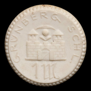 Weimar Germany, Grünberg, 1 Mark, Porcelain Notgeld - 1922 - Germany