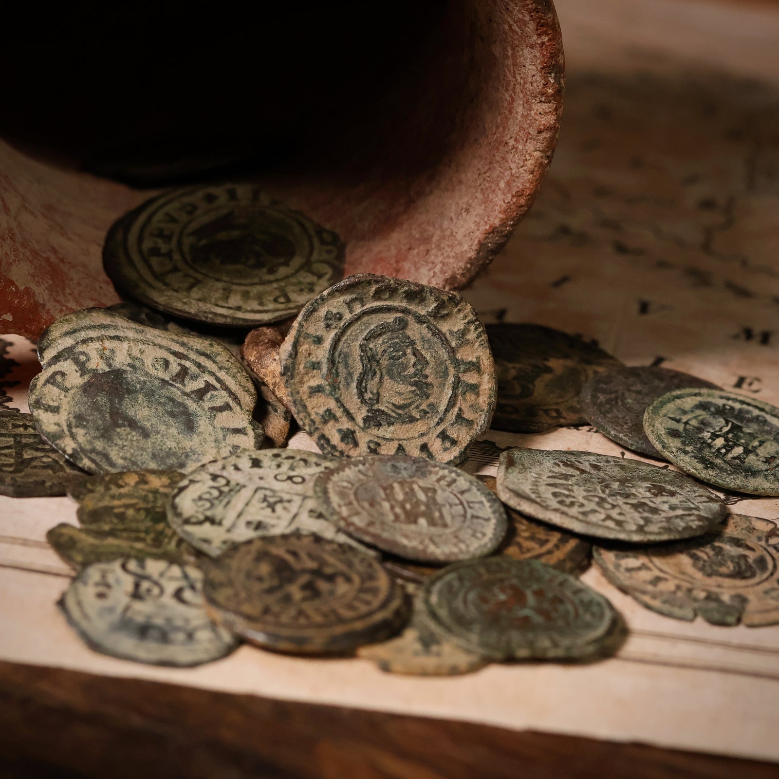 Spanish Age of Discovery Collection, Coins of Philip II, III, & IV - 1556 to 1664 CE