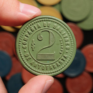 Mining Company Scrip, Compañía de Salitres de Antofagasta (Saltpeter Company of Antofagasta) - 1904 to 1905 - Antofagasta, Chile