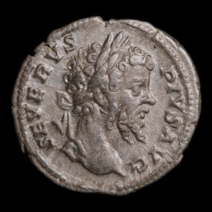 Rome, Emperor Septimius Severus, AR Denarius, Emperor in Toga Reverse - 202 to 210 CE - Roman Empire
