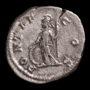 Rome, Emperor Geta, AR Denarius, Minerva (Goddess of Wisdom) - 203 to 208 CE - Roman Empire
