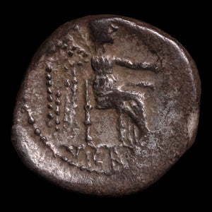 Roman Republic, M. Porcius Cato, AR Quinarius, Liber (God of Wine) - 89 BCE - Roman Republic