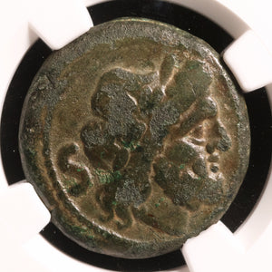Roman Republic, Anonymous Bronze Semis, Saturn & Prow, Ch F (Choice Fine) - c. 211 to 86 BCE - NGC Certified