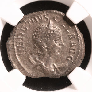Rome, Herennia Etruscilla, AR Antoninianus, Juno (Goddess of Marriage), VF (Very Fine) - 249 to 251 CE - NGC Certified