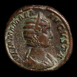 Rome, Julia Mamaea, Large Bronze Sestertius, Vesta (Goddess of Home) - 222 to 235 CE - Roman Empire