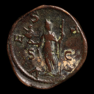 Rome, Julia Mamaea, Large Bronze Sestertius, Vesta (Goddess of Home) - 222 to 235 CE - Roman Empire