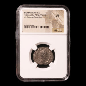 Rome, Herennia Etruscilla, AR Antoninianus, Juno (Goddess of Marriage), VF (Very Fine) - 249 to 251 CE - NGC Certified