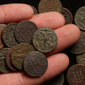 Russia, Copper Polushka, Anna, Ivan VI, or Elizabeth - 1730 to 1754 CE - Russian Empire