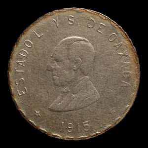 Mexican Revolution, State of Oaxaca, Provisional Currency, 1 Silver Peso - 1915 - Mexican Revolution