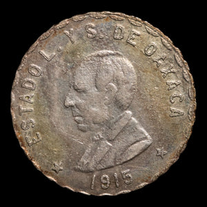 Mexican Revolution, State of Oaxaca, Provisional Currency, Silver 50 Centavos - 1915 - Mexican Revolution