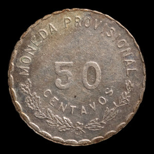 Mexican Revolution, State of Oaxaca, Provisional Currency, Silver 50 Centavos - 1915 - Mexican Revolution