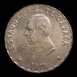 Mexican Revolution, State of Oaxaca, Provisional Currency, Silver 50 Centavos - 1915 - Mexican Revolution