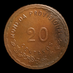 Mexican Revolution, State of Oaxaca, Provisional Currency, Copper 20 Centavos - 1915 - Mexican Revolution