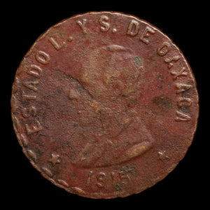 Mexican Revolution, State of Oaxaca, Provisional Currency, Copper 5 Centavos - 1915 - Mexican Revolution