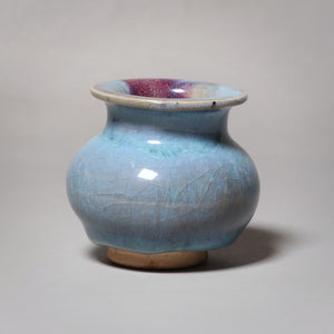 China, Ming Dynasty, Jun Ware (Junyao) Blue & Purple Glazed Miniature Censer (Incense Burner) - c. 1400s CE - Imperial China