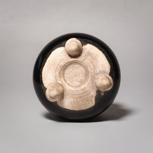 China, Qing Dynasty or Early Republic, Miniature Tripod Censure (Incense Burner) With Dark Glaze - c. 1850 to 1920 CE - Qing or Early Republic of China
