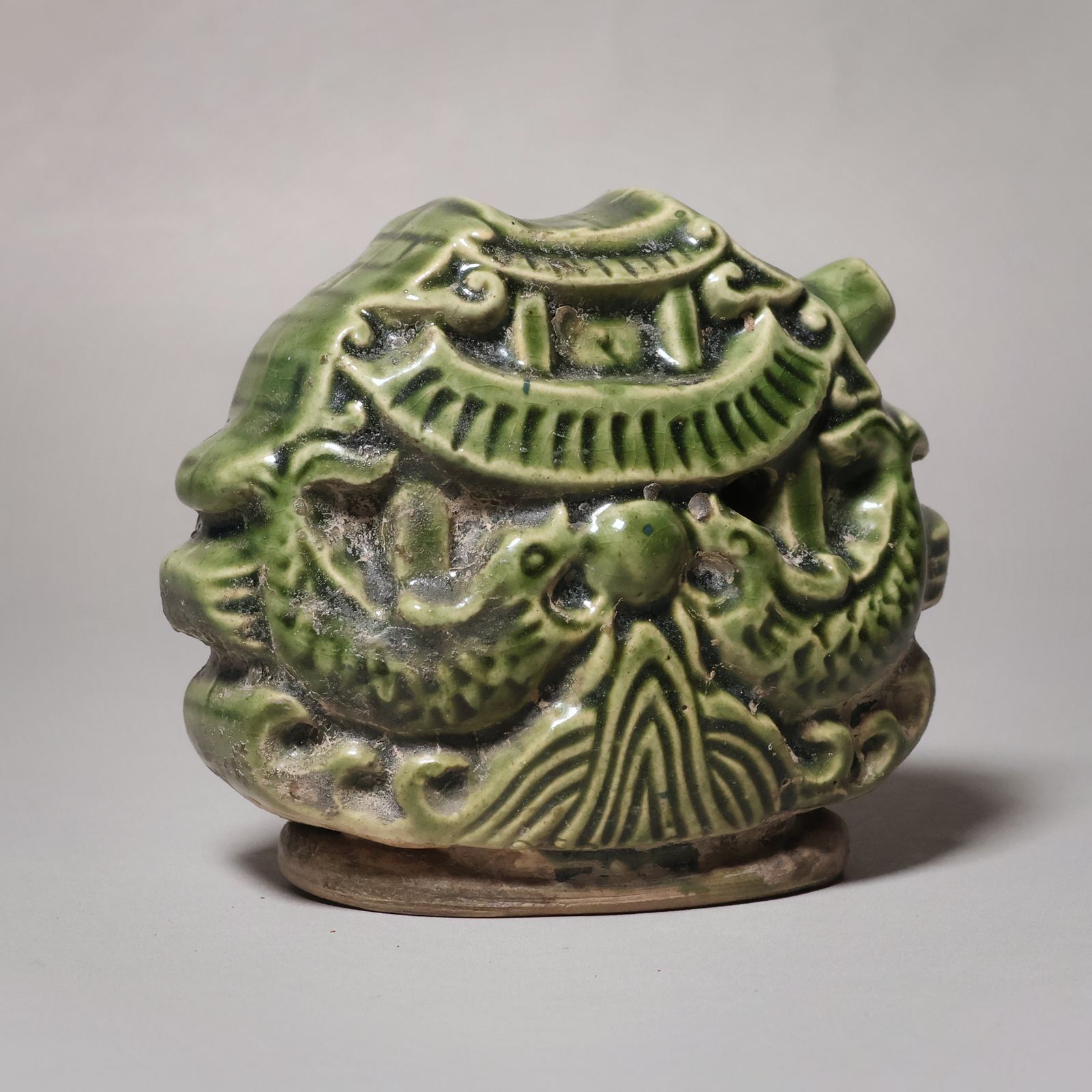 China, Qing Dynasty or Early Republic, Green Glazed Water-Dropper (For Calligraphy) - c. 1850 to 1920 CE - Qing or Early Republic of China