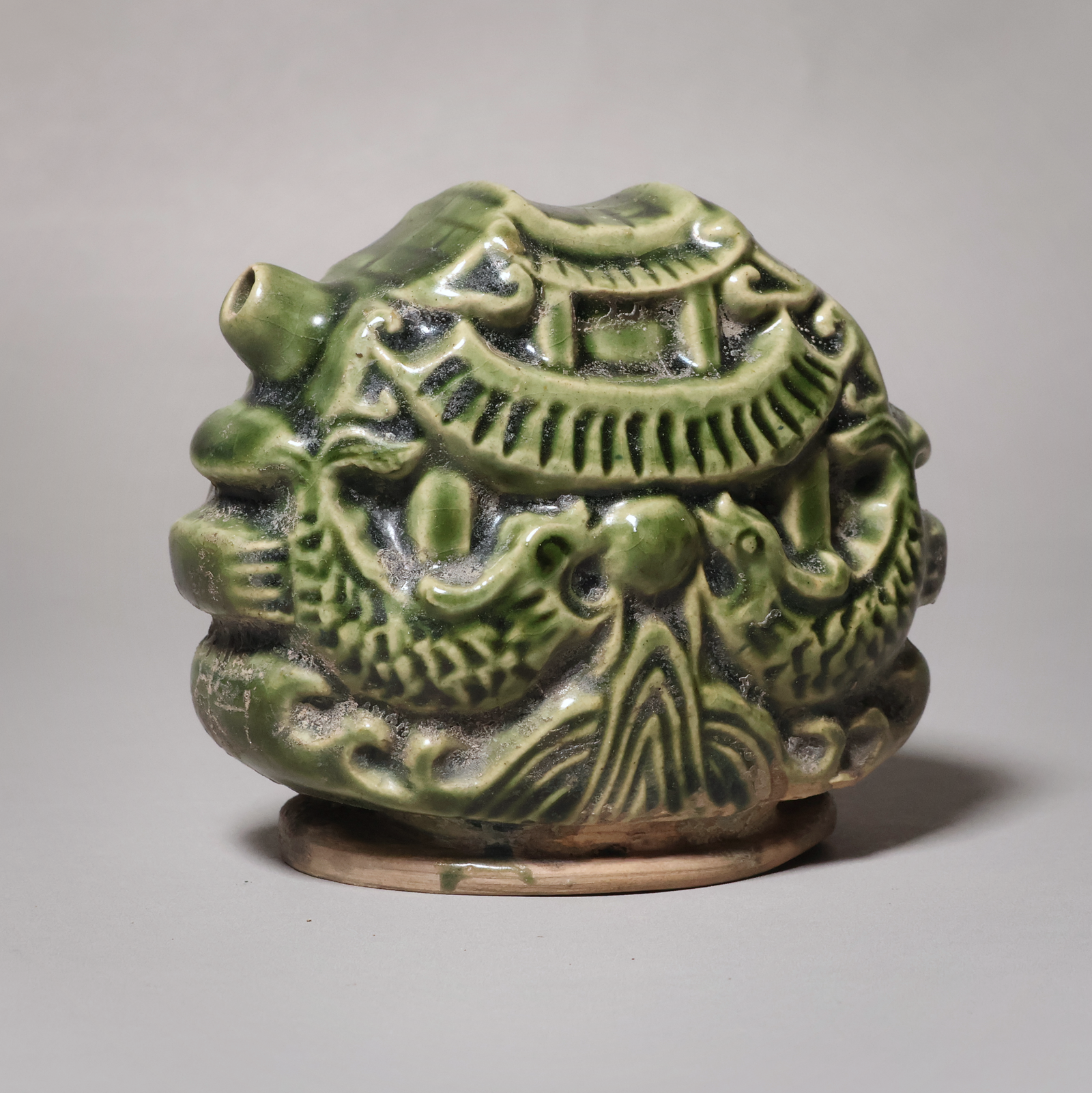 China, Qing Dynasty or Early Republic, Green Glazed Water-Dropper (For Calligraphy) - c. 1850 to 1920 CE - Qing or Early Republic of China