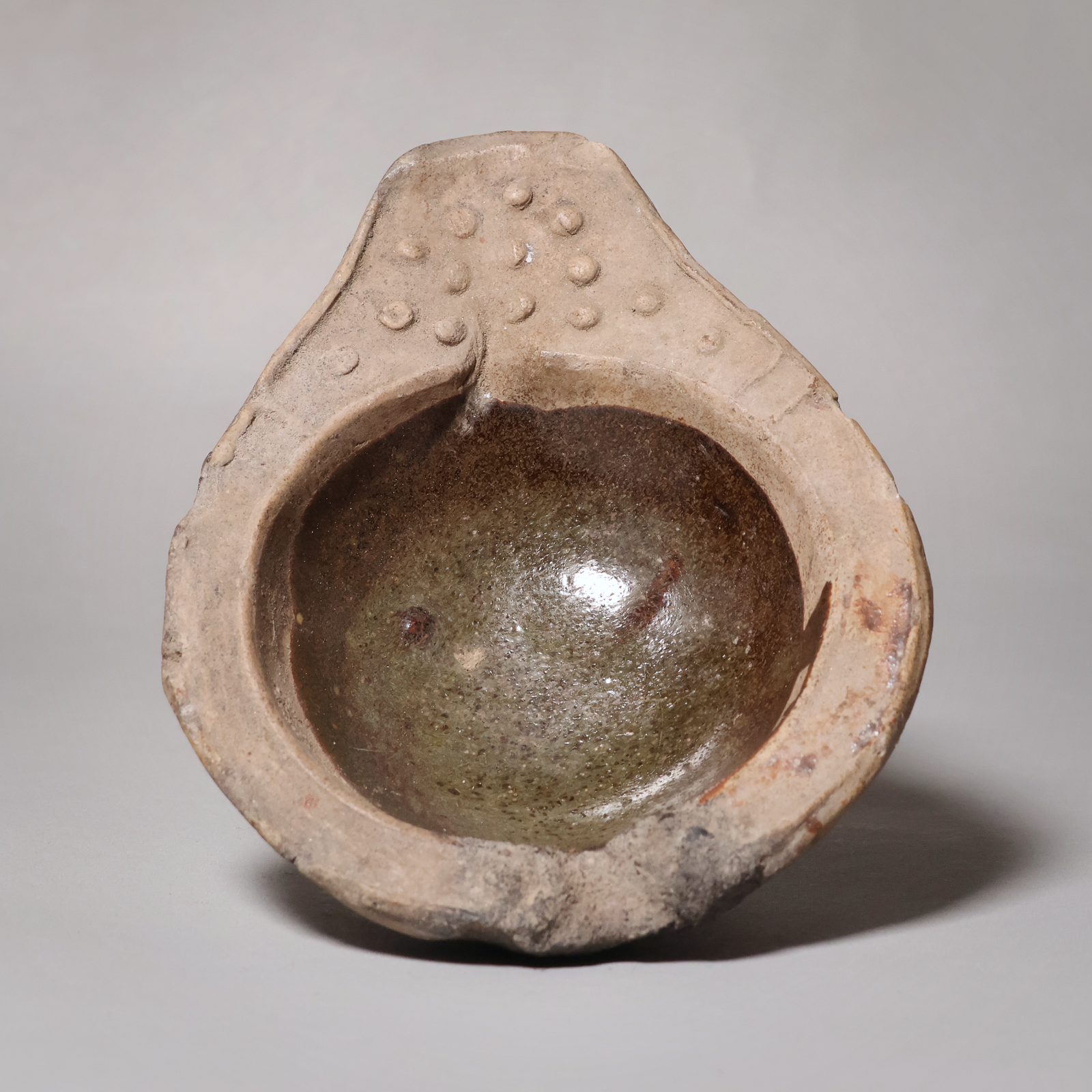 China, Song to Yuan Dynasty, Earthenware Oil Lamp with Brown Glaze - c. 1200s CE - Imperial China