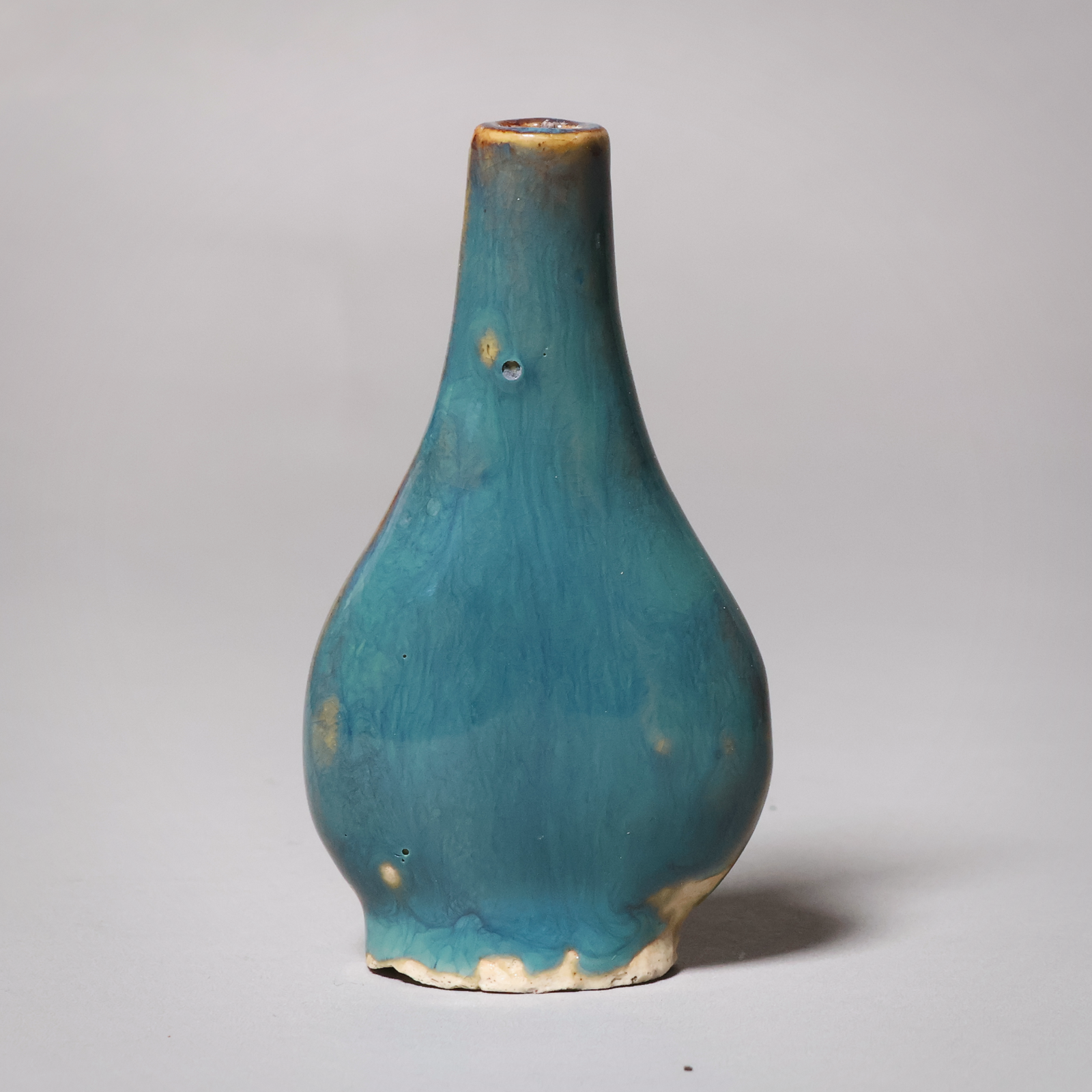 China, Qing Dynasty or Early Republic, Medicine Vial with Blue Glaze - c. 1850 to 1920 CE - Qing or Early Republic of China
