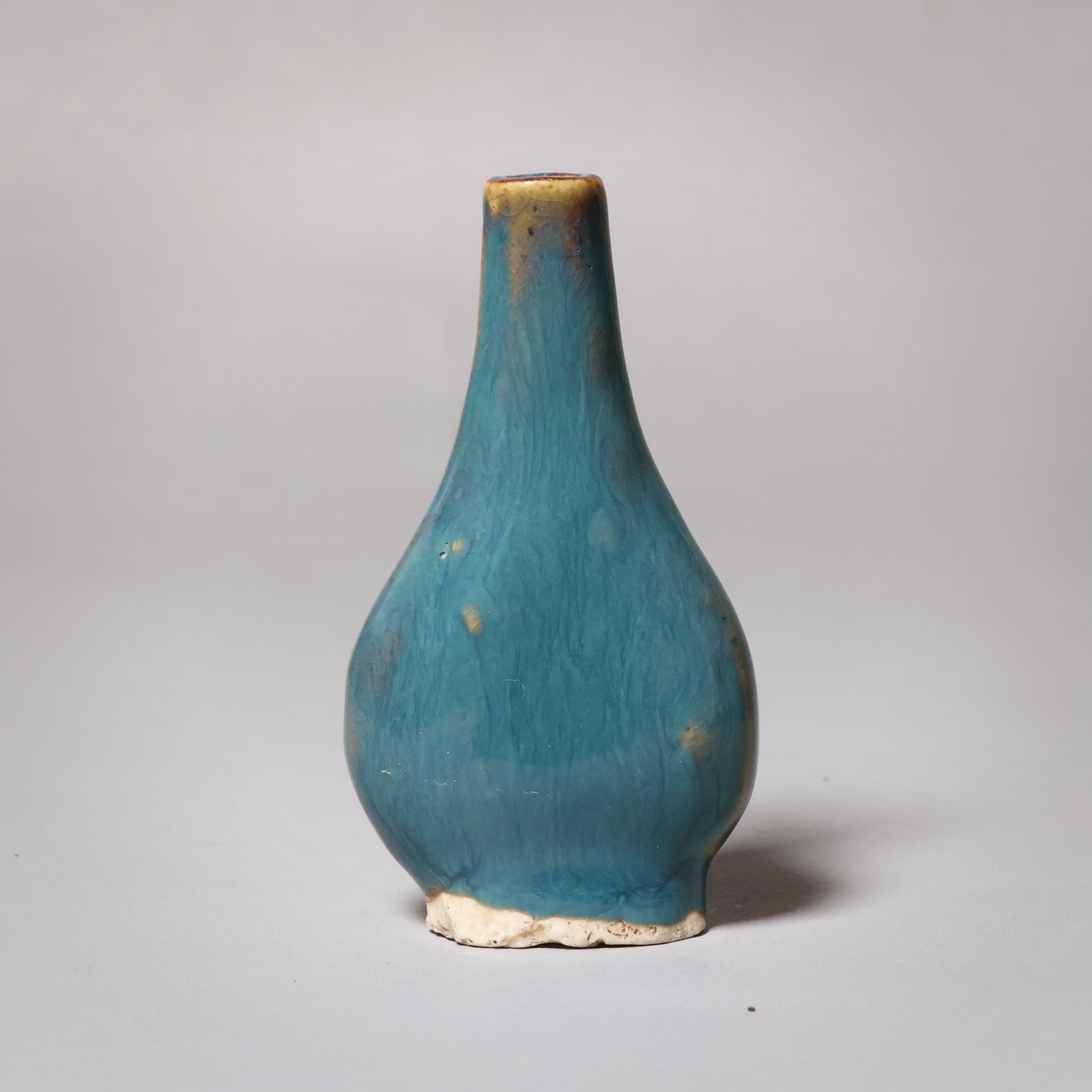 China, Qing Dynasty or Early Republic, Medicine Vial with Blue Glaze - c. 1850 to 1920 CE - Qing or Early Republic of China