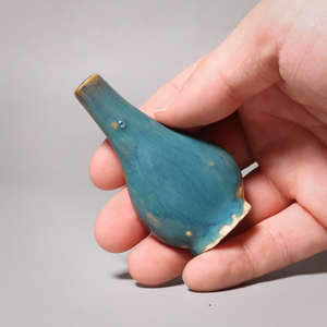 China, Qing Dynasty or Early Republic, Medicine Vial with Blue Glaze - c. 1850 to 1920 CE - Qing or Early Republic of China