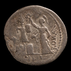 Roman Republic, M. Furius Philus, AR Denarius, Janus (Two Faced God) - 119 BCE - Roman Republic