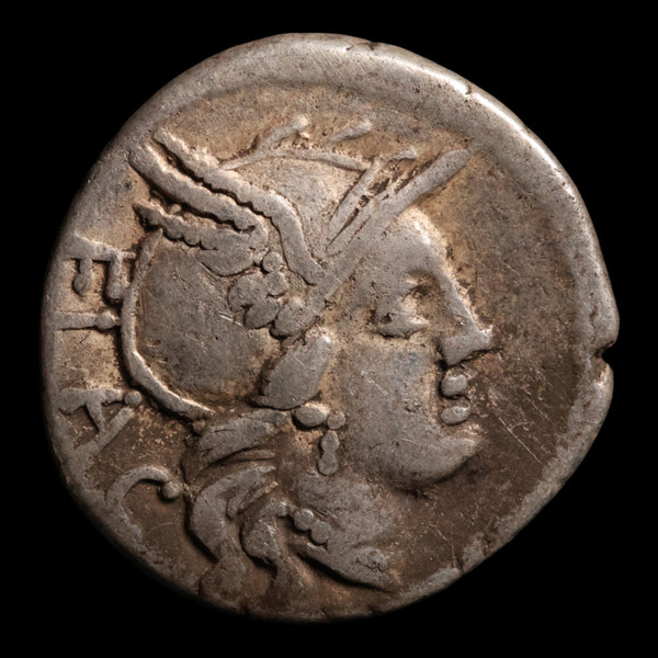 Roman Republic, L. Rutilius Flaccus, AR Denarius, Victory & Roma (Godd ...