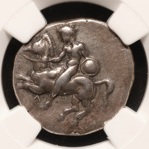 Greek Italy, Calabria, City of Tarentum, Silver Didachm - c. 425 to 380 BCE - NGC Certified