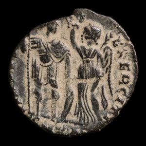 Rome, Emperor Arcadius, AE Unit, Emperor & Victory Reverse - 395 to 401 CE - Roman Empire