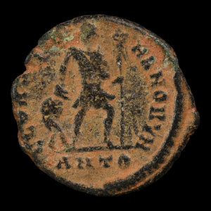 Rome, Emperor Valens, AE Unit, Emperor Dragging Captive Reverse - 364 to 375 CE - Roman Empire