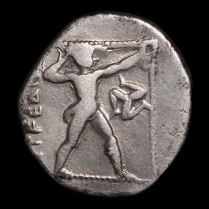 Pamphylia, City of Aspendos, AR Stater, Wrestlers & Slinger - c. 380 to 325 BCE - Greek World