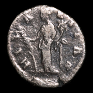 Rome, Empress Faustina the Younger, AR Denarius, Hilaritas (Deity of Joy) - 161 to 176 CE - Roman Empire